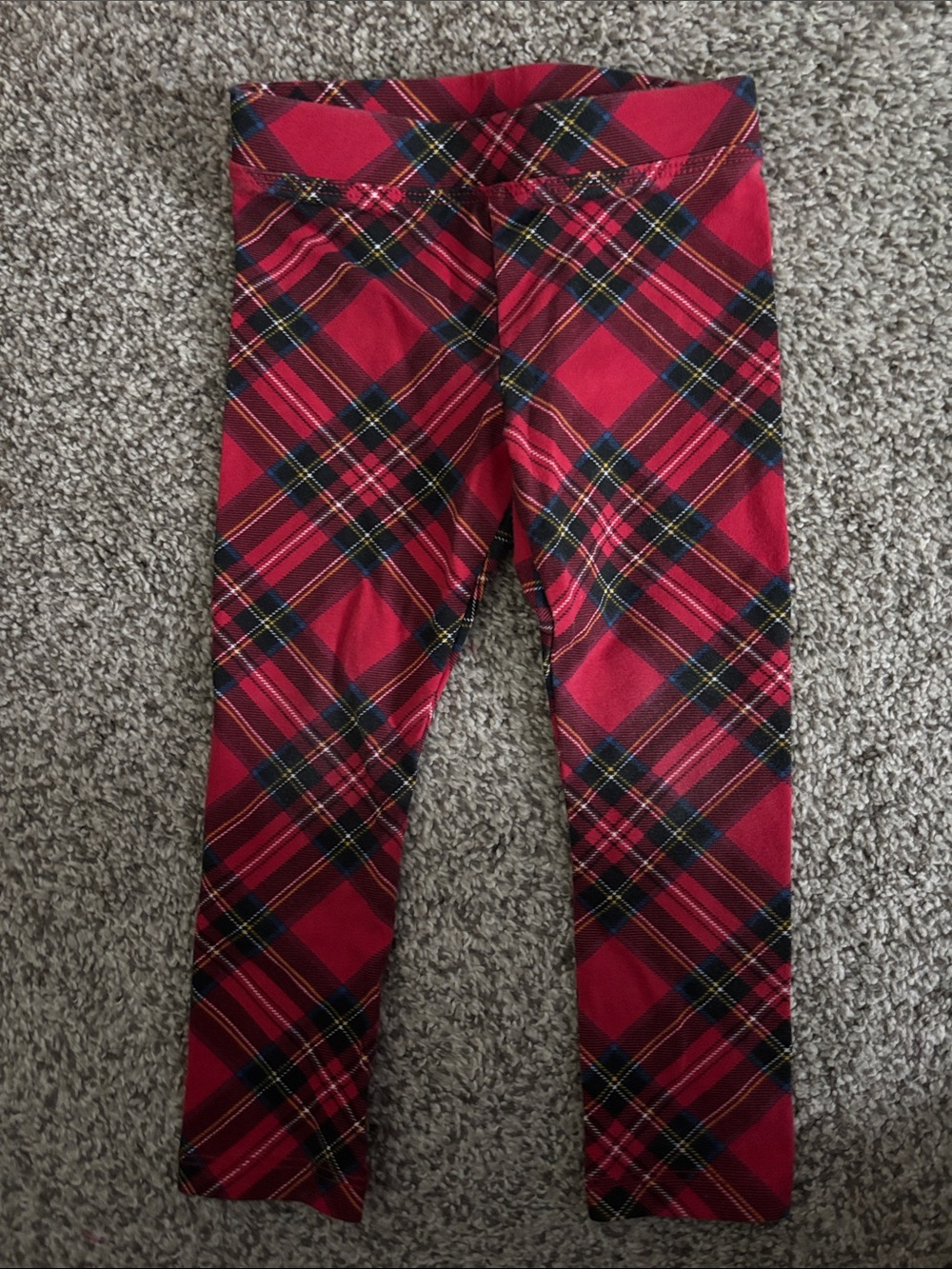 Crewcuts Red Plaid Knit Leggings for Girls